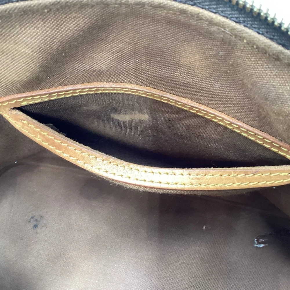 Louis Vuitton Monogram Alma Handbag Brown Coated Canvas Leather